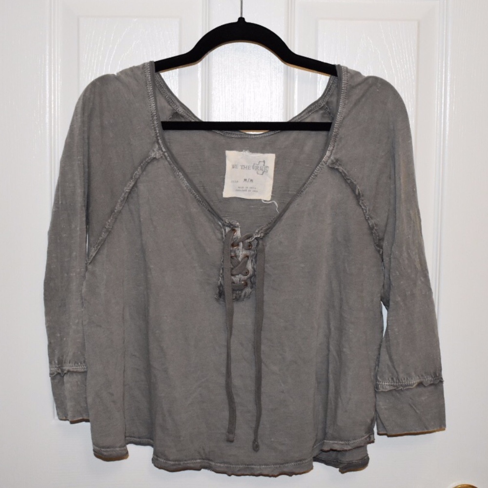 Free People Lace Up Shirt